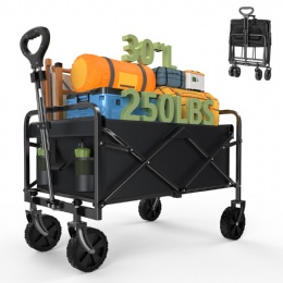 Collapsible Wagon Cart Foldable Folding Beach Wagon with All-Terrain Wheels Heavy Duty Shopping Portable Camping Wagons Carts