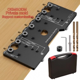 Private Mold Shelf Pin Jig 1/4 Inch Aluminum Alloy Shelf Pin Drilling Jig Drill Guide for Straight Holes Shelf Pin Drilling Jig