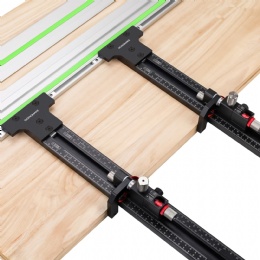 Private Mold Track Saw Parallel Guide System with Mirco Adjustable Flip Stop and Zero Calibration for Woodworking