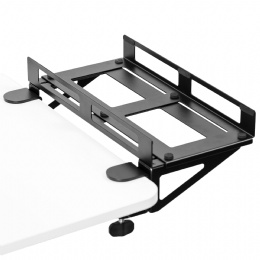 Clamp-on Desk Extender PC Desk Mount Holder with Wall Mount Option Standard and Large Gaming Computer Case Stand